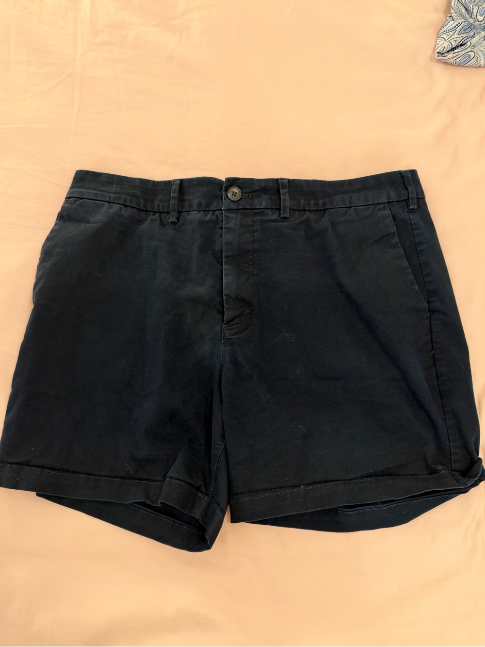 Express Men's 6” Flat Front Shorts in Navy Blue